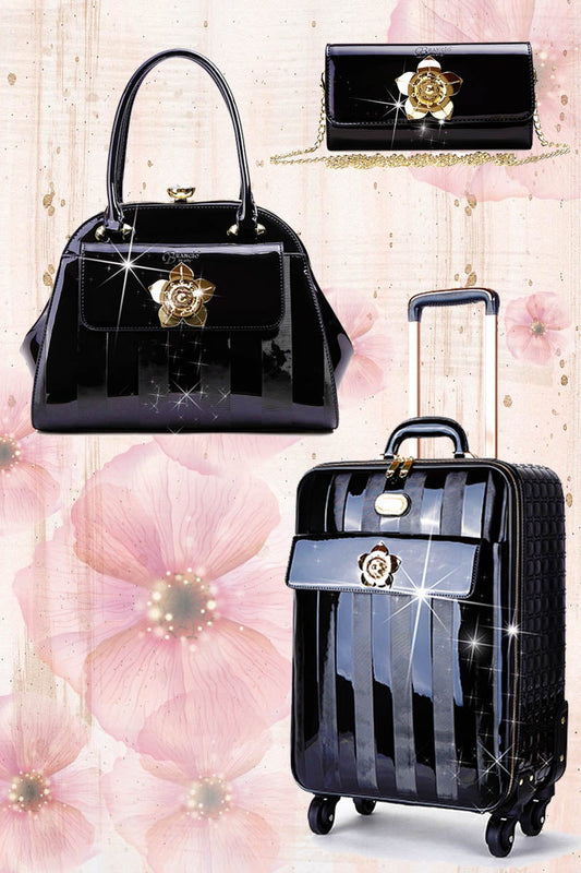 Floral Accent 3PC Set | Travel Luggage With Spinner Wheels