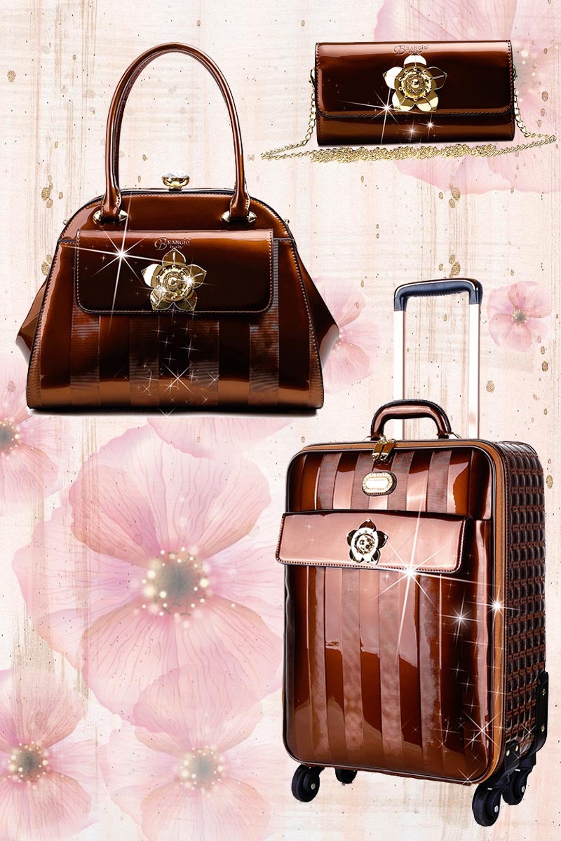Floral Accent 3PC Set | Travel Luggage With Spinner Wheels