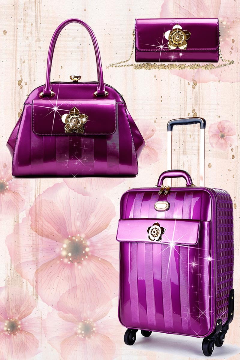 Floral Accent 3PC Set | Travel Luggage With Spinner Wheels